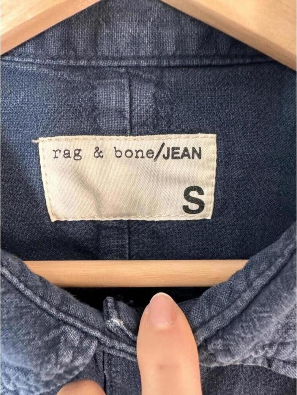 Rag & Bone Jean Blue Button-Down Shirt Size S Country-Coded Minimalist - Picture 6 of 12